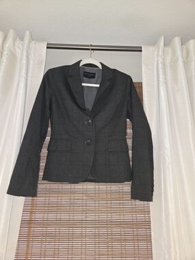 Banana Republic Dark Gray Windowpane Blazer